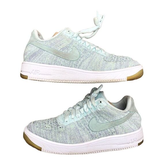 Rare 2016 Nike Air Force 1 Flyknit Low Glacier Blue - Picture 1 of 16
